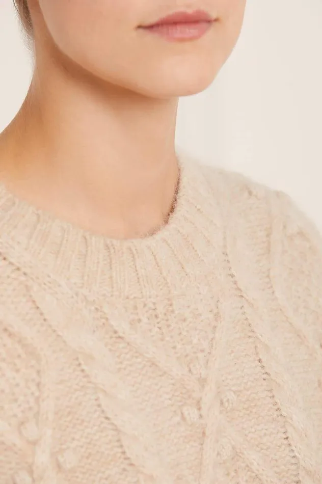 Needle and Thread Exclusives Sylvie Cable Longline Jumper Beige 8211 Women