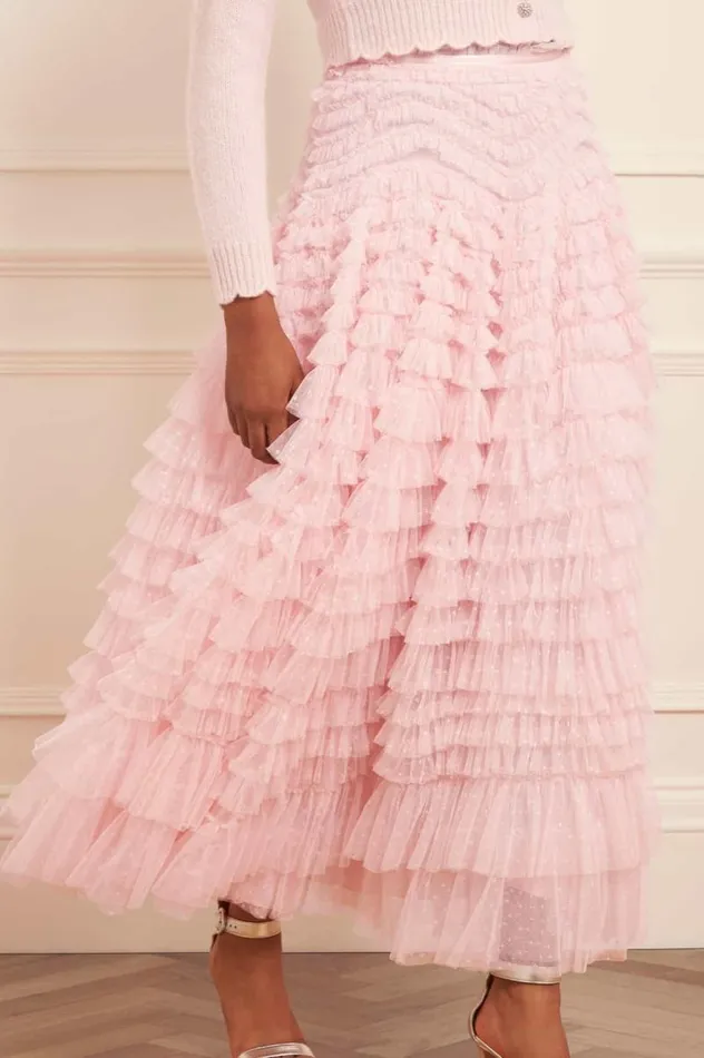 Needle and Thread Skirts Hattie Ruffle Ankle Skirt Pink 8211 Women