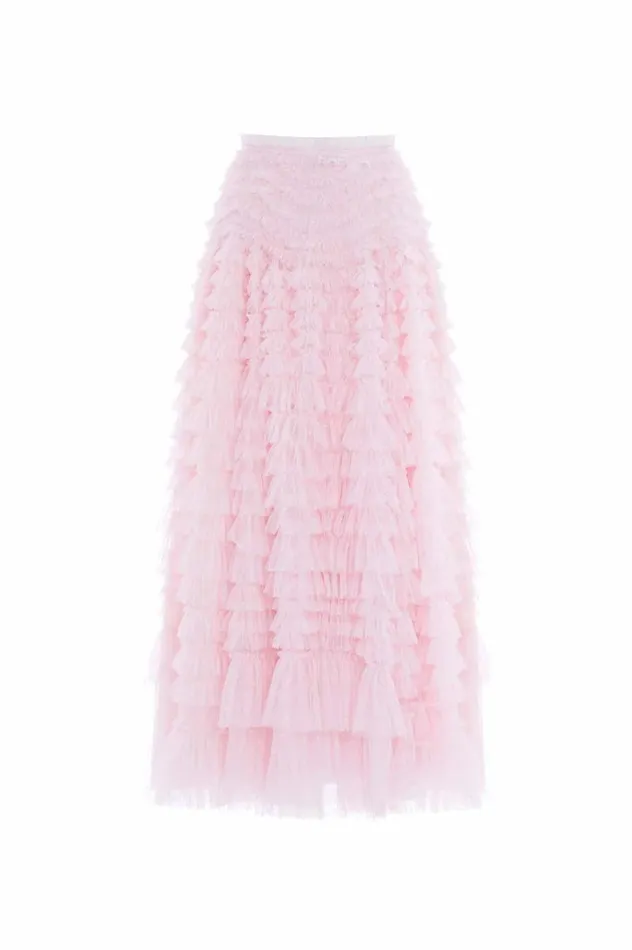 Needle and Thread Skirts Hattie Ruffle Ankle Skirt Pink 8211 Women