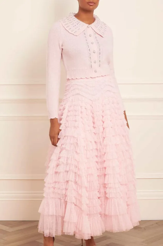Needle and Thread Skirts Hattie Ruffle Ankle Skirt Pink 8211 Women