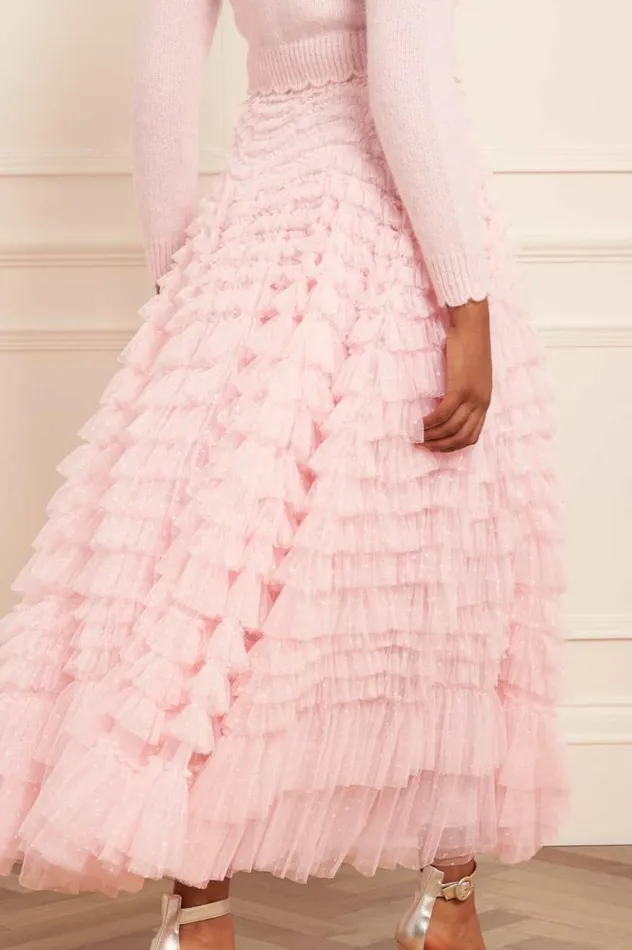 Needle and Thread Skirts Hattie Ruffle Ankle Skirt Pink 8211 Women