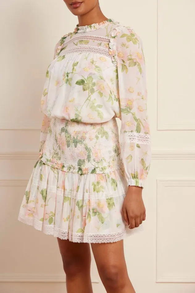 Needle and Thread Skirts Immortal Rose Poppy Smocked Micro Mini Skirt Multi 8211 Women