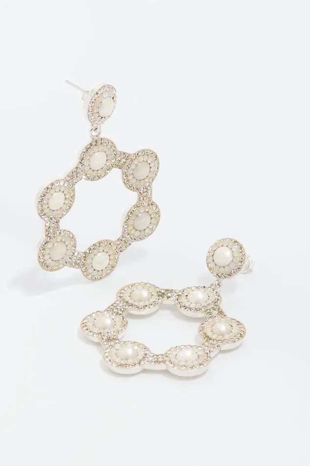 Needle and Thread Wedding Wardrobe Pearl Romance Mini Hoop Earrings Silver 8211 Women