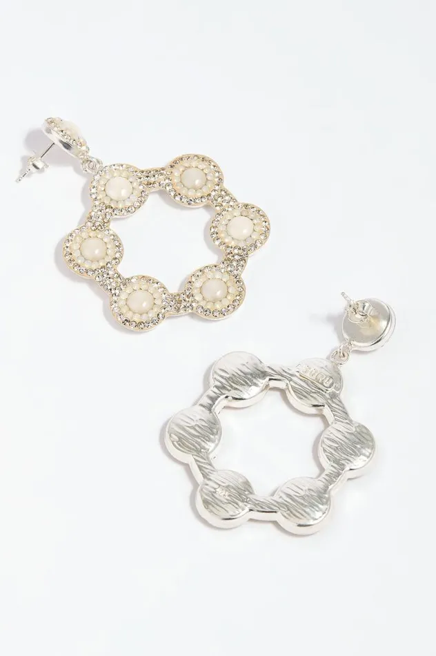 Needle and Thread Wedding Wardrobe Pearl Romance Mini Hoop Earrings Silver 8211 Women