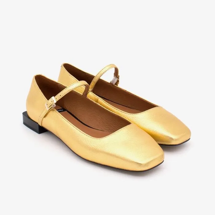 ngel Alarcn Flat Shoes Woman LYNN 8211 Shiny Leather Mary Jane Shoes With Square Toe