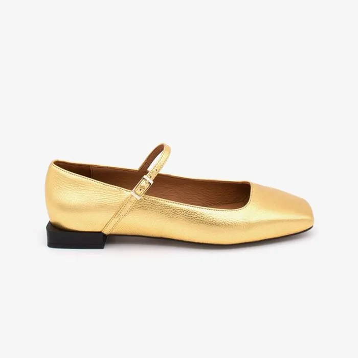 ngel Alarcn Flat Shoes Woman LYNN 8211 Shiny Leather Mary Jane Shoes With Square Toe