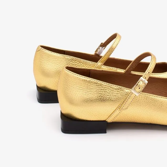 ngel Alarcn Flat Shoes Woman LYNN 8211 Shiny Leather Mary Jane Shoes With Square Toe