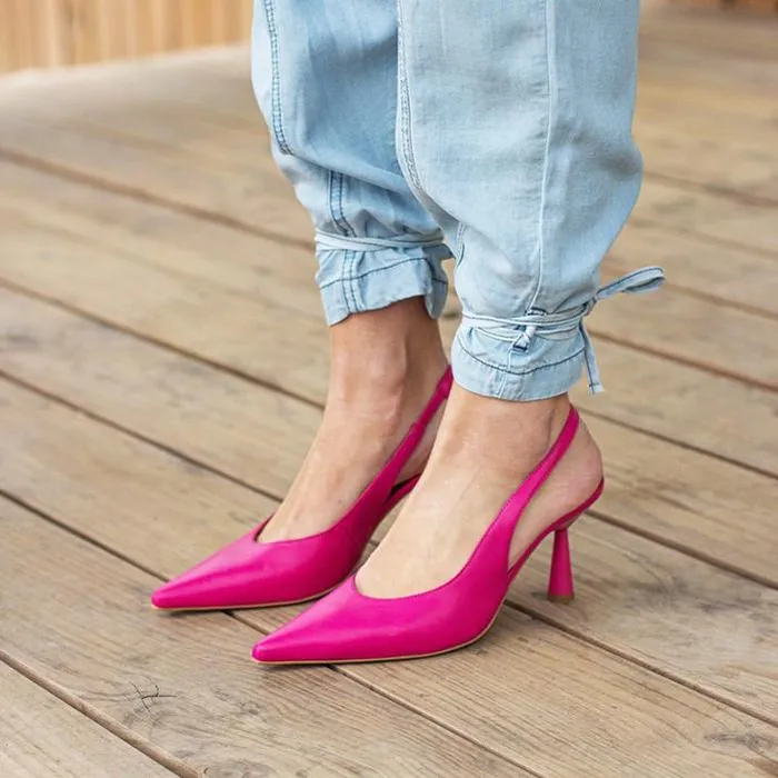 ngel Alarcn Heeled Shoes Woman MONICAMIN 8211 Leather High Heel Slingback Stilleto