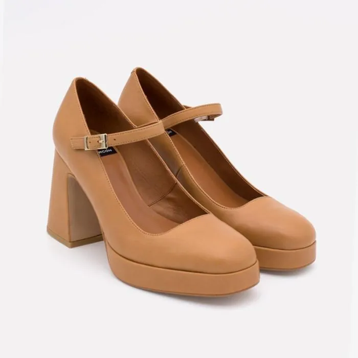 ngel Alarcn Mary Jane Woman SAKIA 8211 Mary Jane Leather Woman Shoes With Block Heel And Platform