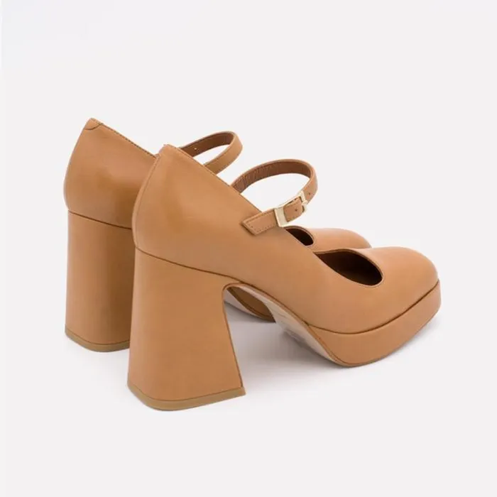 ngel Alarcn Mary Jane Woman SAKIA 8211 Mary Jane Leather Woman Shoes With Block Heel And Platform