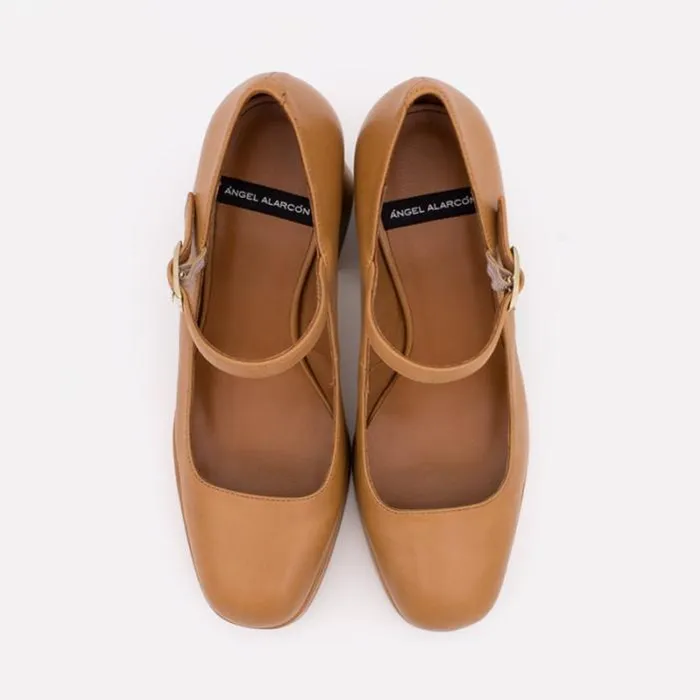 ngel Alarcn Mary Jane Woman SAKIA 8211 Mary Jane Leather Woman Shoes With Block Heel And Platform