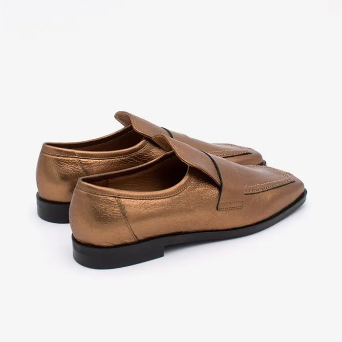 ngel Alarcn Metallized Shoes Woman GRAHAM 8211 Metallized Leather Moccasin