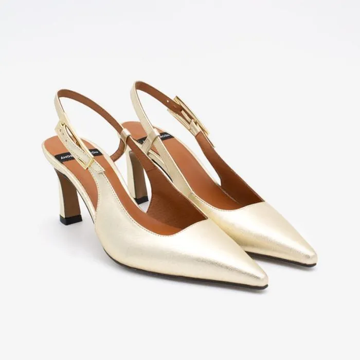 ngel Alarcn Metallized Shoes Woman HALDES 8211 Metallized Leather Ankle Strap Pointedtoe Stiletto
