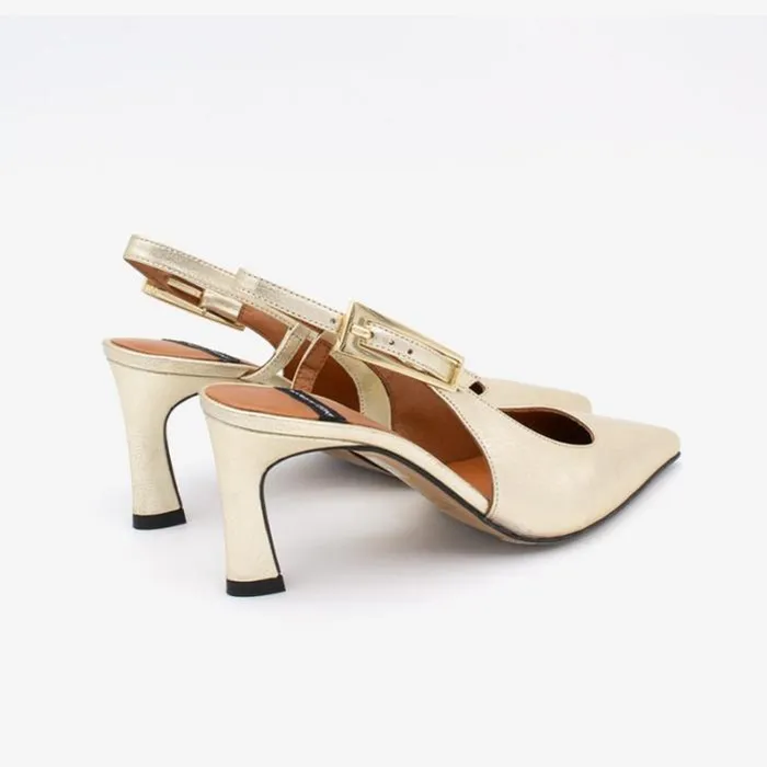 ngel Alarcn Metallized Shoes Woman HALDES 8211 Metallized Leather Ankle Strap Pointedtoe Stiletto