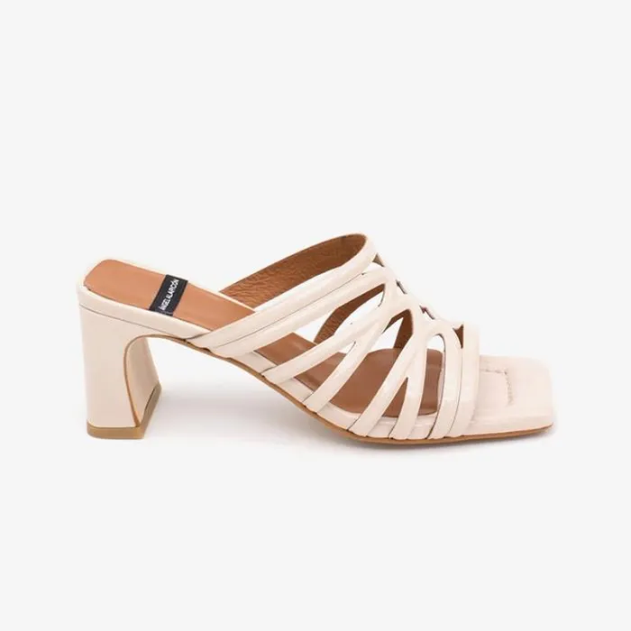 ngel Alarcn Mules Woman JEANNE 8211 Shiny Leather Heeled Sandals