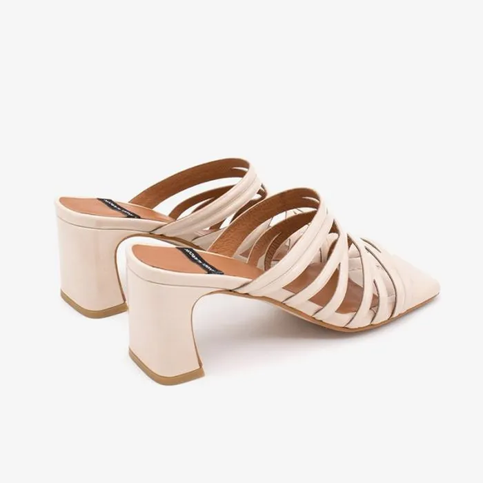 ngel Alarcn Mules Woman JEANNE 8211 Shiny Leather Heeled Sandals