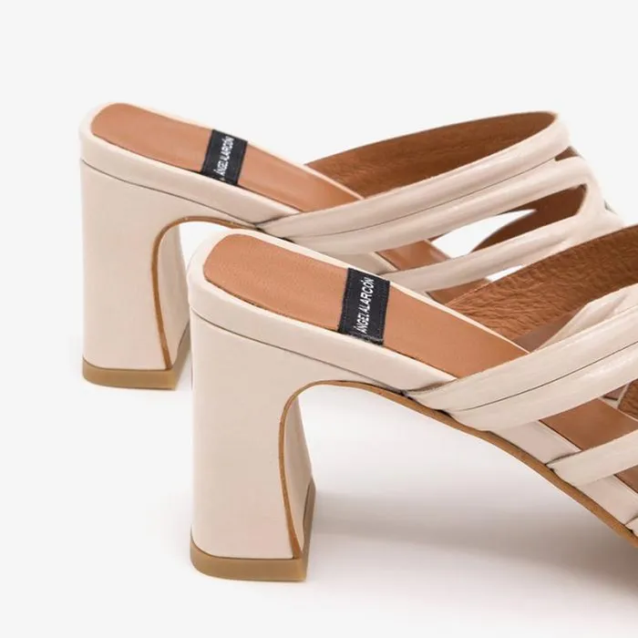 ngel Alarcn Mules Woman JEANNE 8211 Shiny Leather Heeled Sandals