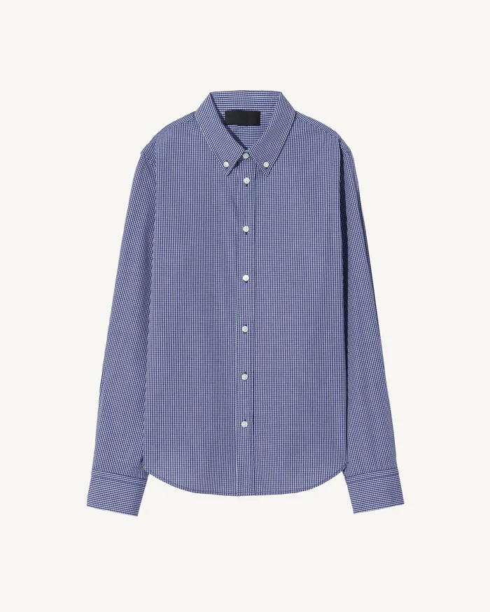 Nili Lotan DYLLAN SHIRT Navy Vichy Check Women Tops