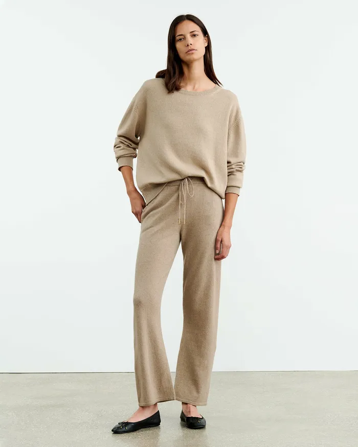 Nili Lotan LYRIC PANT Beige Melange Women Pants and Shorts