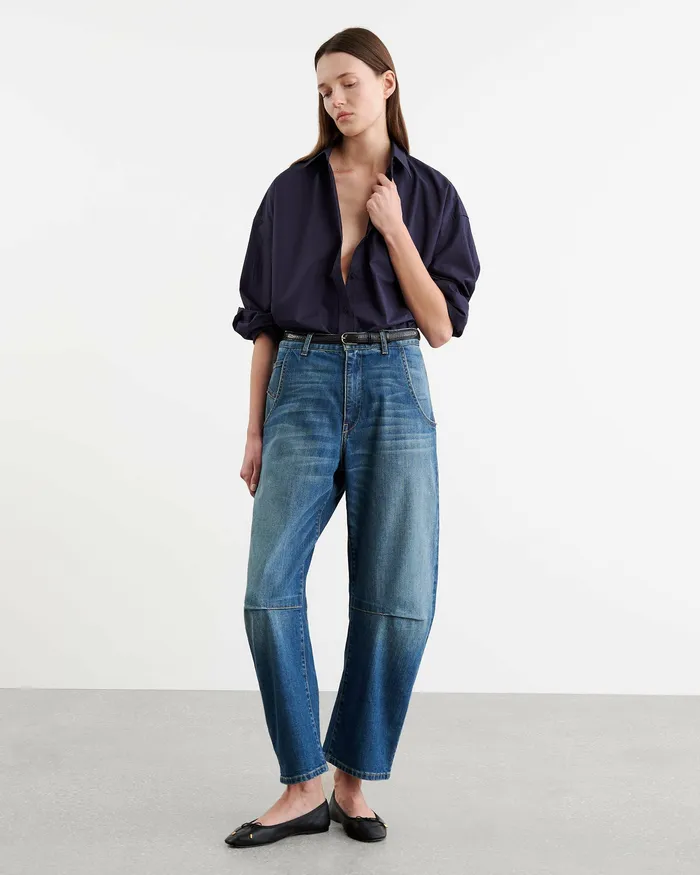 Nili Lotan MATTIA SHIRT Navy Women Tops