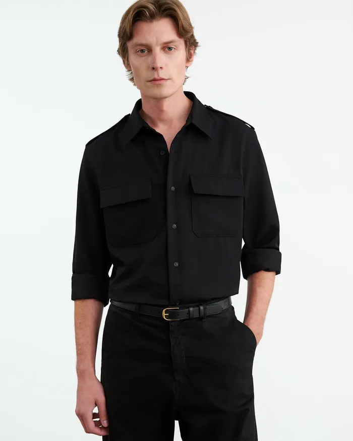 Nili Lotan Shirts Men MIRKO SHIRT Black