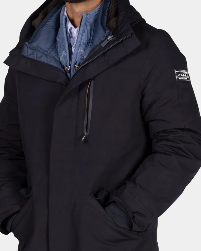 NZA New Zealand Auckland Jackets Dark Blue Quilted Parka Jacket 8211 Winter Navy 8211 Men NZA New Zealand Auckland Jackets Dark Blue Quilted Parka Jacket 8211 Winter Navy 8211 Men