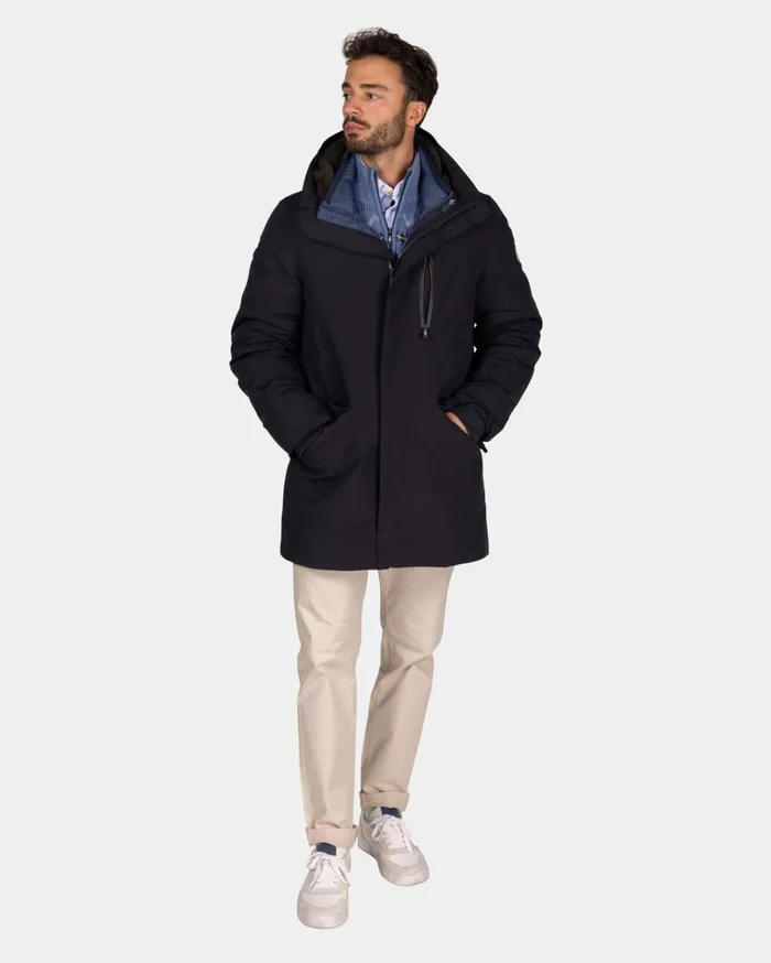 NZA New Zealand Auckland Jackets Dark Blue Quilted Parka Jacket 8211 Winter Navy 8211 Men NZA New Zealand Auckland Jackets Dark Blue Quilted Parka Jacket 8211 Winter Navy 8211 Men