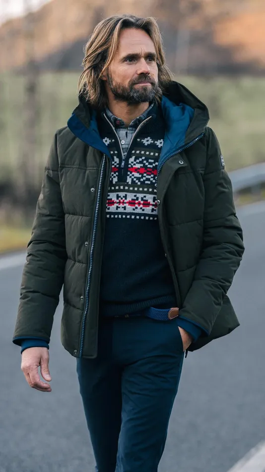 NZA New Zealand Auckland Jackets Dark Green Padded Jacket 8211 Gravel Green 8211 Men