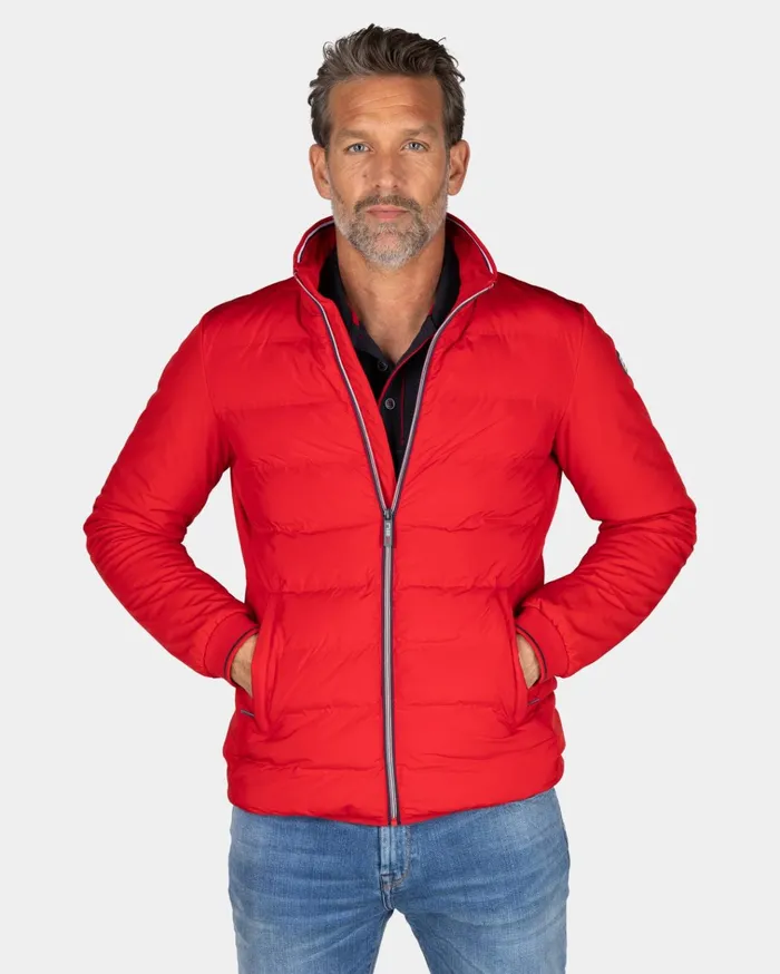 NZA New Zealand Auckland Jackets Red Polyester Bomber Jacket 8211 Reef Red 8211 Men