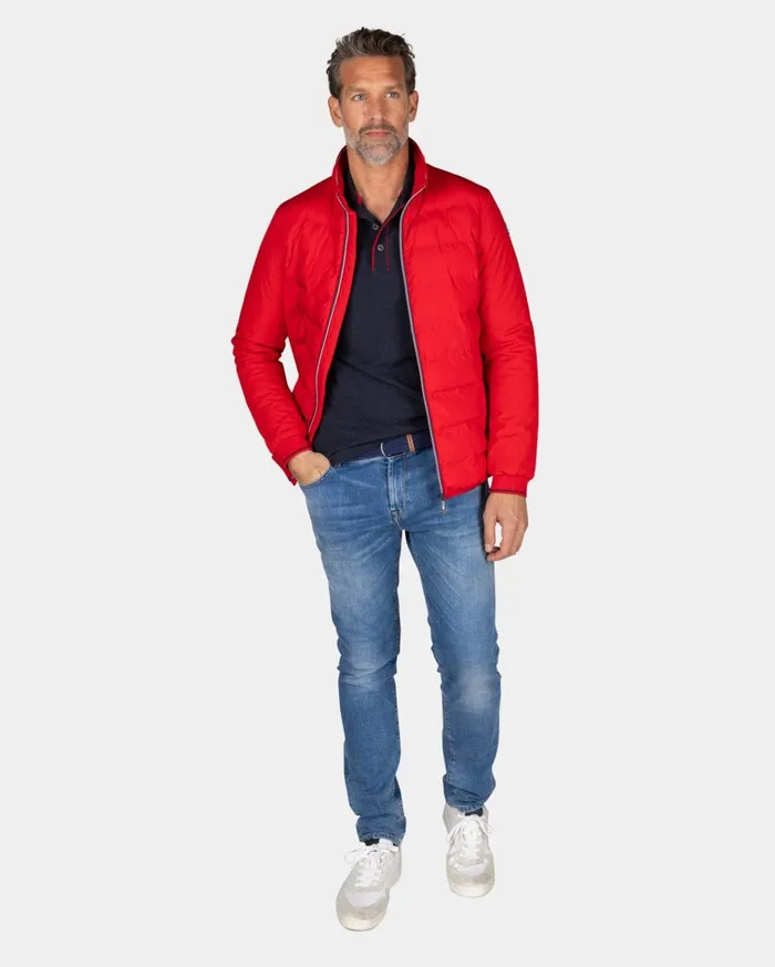 NZA New Zealand Auckland Jackets Red Polyester Bomber Jacket 8211 Reef Red 8211 Men NZA New Zealand Auckland Jackets Red Polyester Bomber Jacket 8211 Reef Red 8211 Men