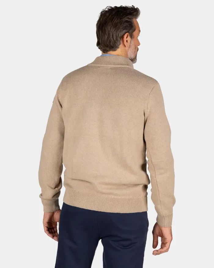 NZA New Zealand Auckland Knitwear SandColored Pullover With Knitted Print 8211 Shimmering Sand 8211 Men NZA New Zealand Auckland Knitwear SandColored Pullover With Knitted Print 8211 Shimmering Sand 8211 Men