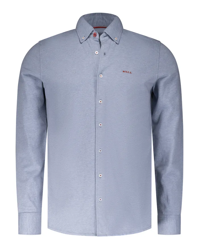 NZA New Zealand Auckland Shirts Blue Cotton Shirt 8211 Brave Blue 8211 Men