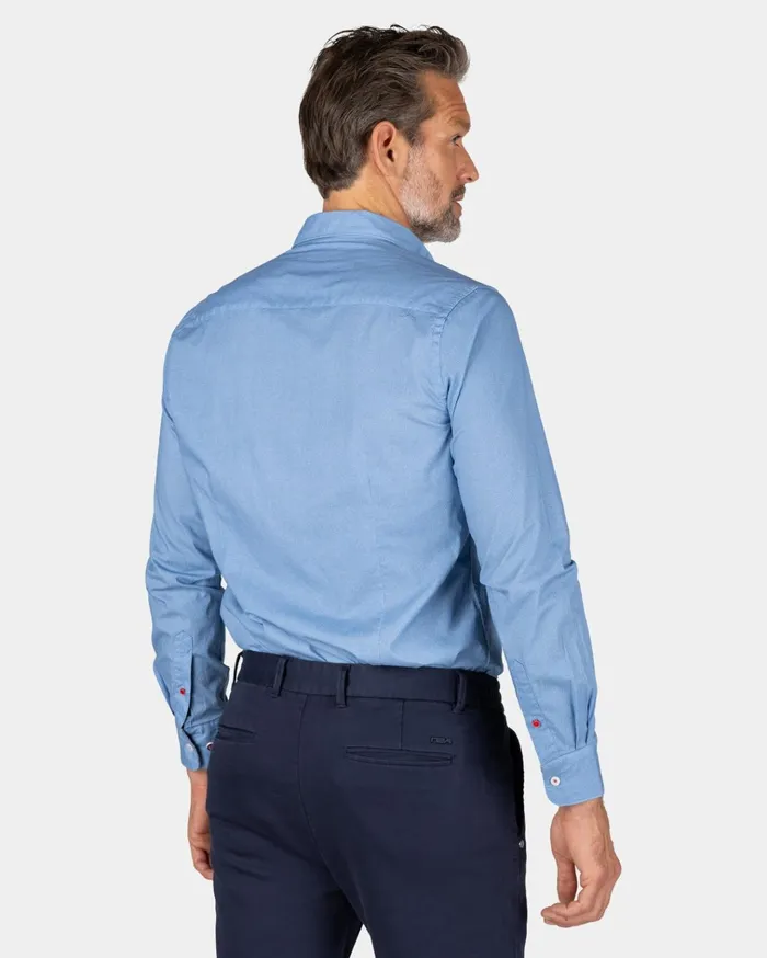 NZA New Zealand Auckland Shirts Blue Cotton Shirt With Stretch 8211 Brave Blue 8211 Men NZA New Zealand Auckland Shirts Blue Cotton Shirt With Stretch 8211 Brave Blue 8211 Men