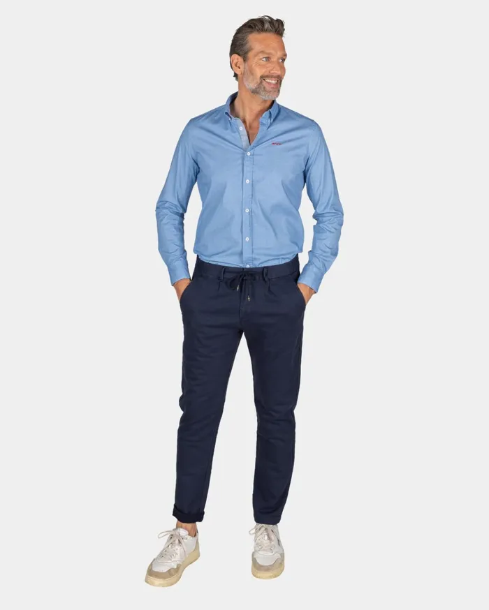 NZA New Zealand Auckland Shirts Blue Cotton Shirt With Stretch 8211 Brave Blue 8211 Men NZA New Zealand Auckland Shirts Blue Cotton Shirt With Stretch 8211 Brave Blue 8211 Men