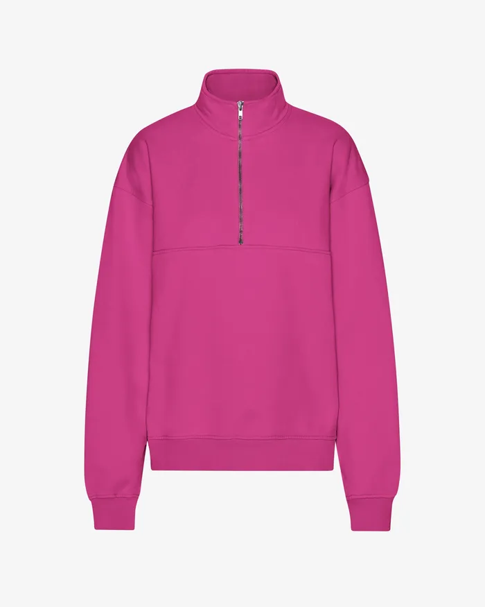 Organic Quarter Zip 8211 Magenta Blaze Women Quarter Zips Colorfulstandard