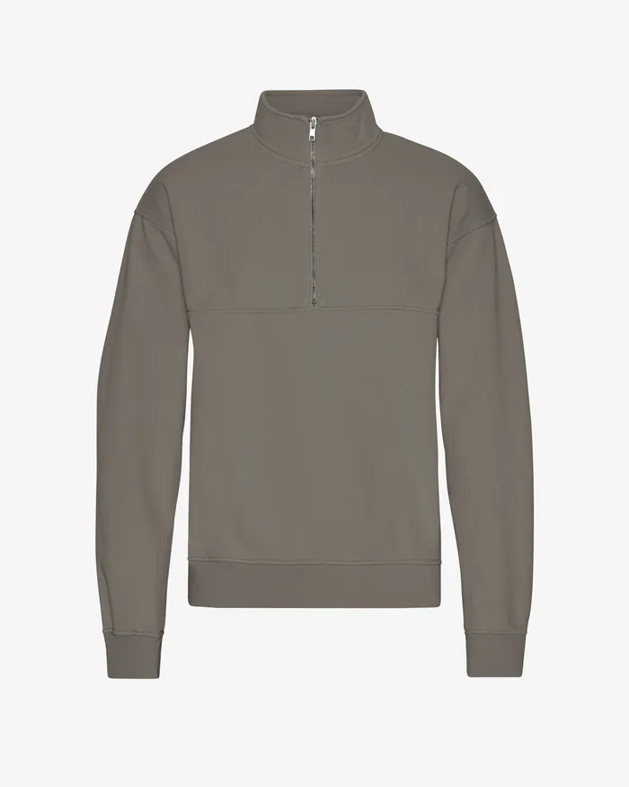 Organic Quarter Zip 8211 Misty Brown Men Quarter Zips Colorfulstandard
