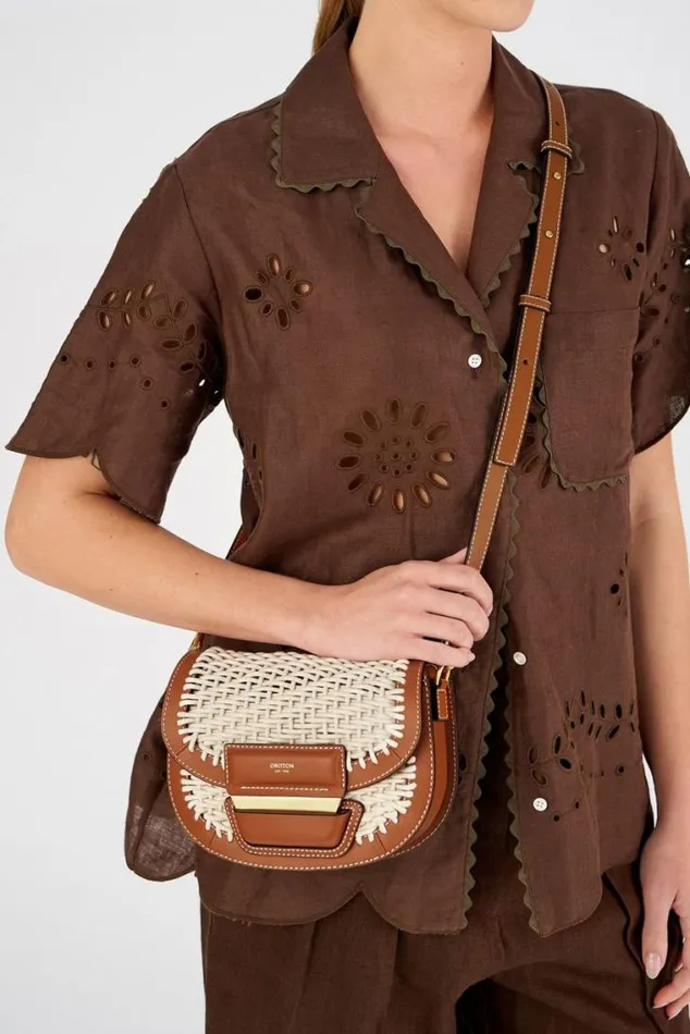 Oroton Crossbody Dahlia Collectable Saddle Bag Amber 8211 Women