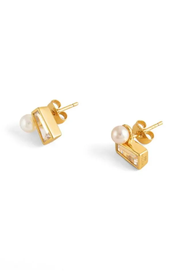 Oroton Earrings Calypso Pearl Stud 18k Gold 8211 Jewellery