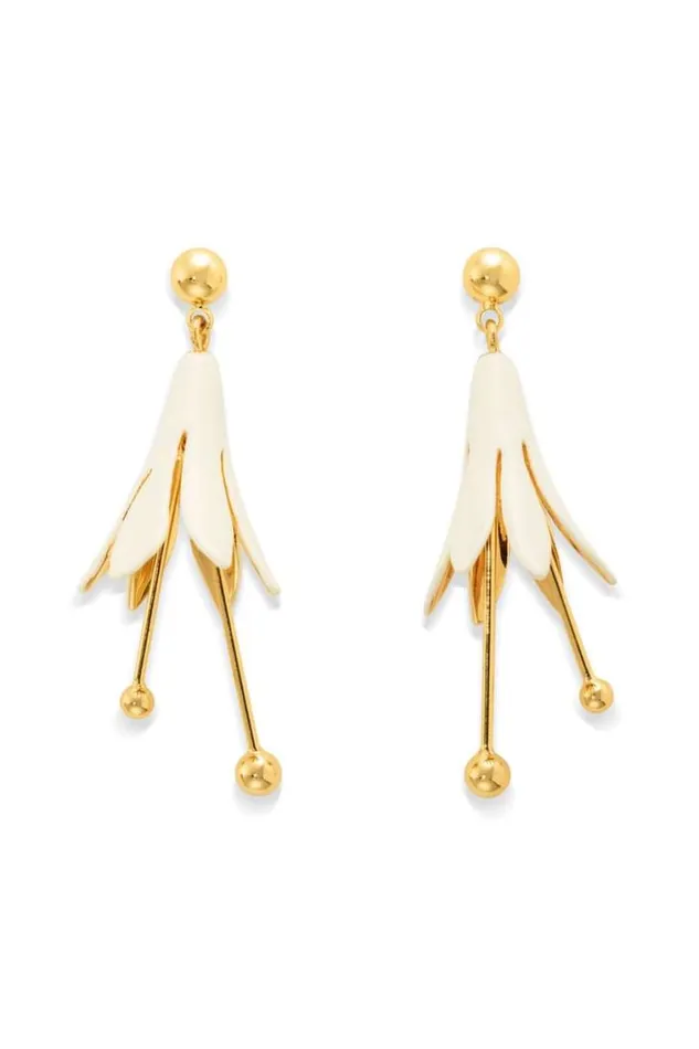 Oroton Earrings Lillium Drop Earrings Gldclotted Crm 8211 Jewellery