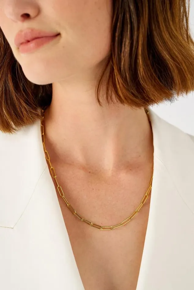 Oroton Necklaces Gianna Paper Link Chain Necklace 18k Gold 8211 Jewellery