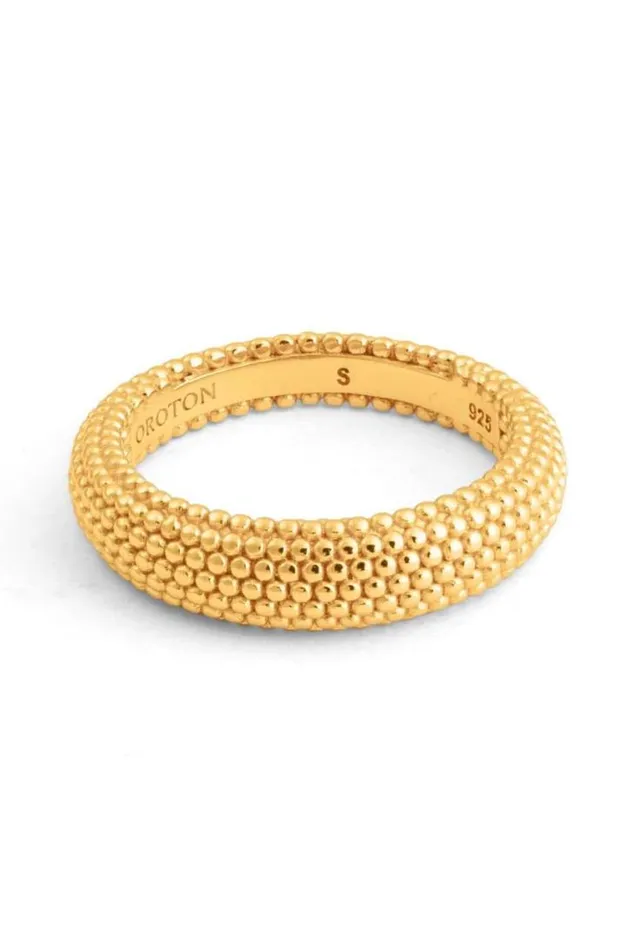 Oroton Rings Caterina Textured Ring 18k Gold 8211 Jewellery