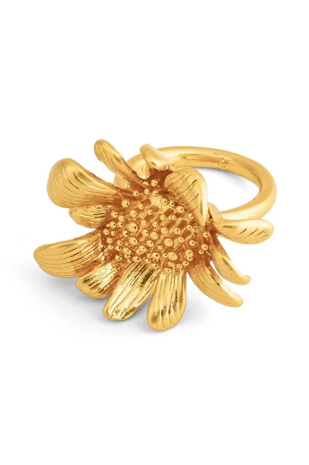 Oroton Rings Peony Ring Worn Gold 8211 Jewellery