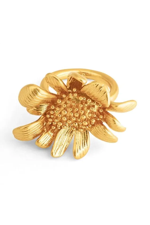Oroton Rings Peony Ring Worn Gold 8211 Jewellery
