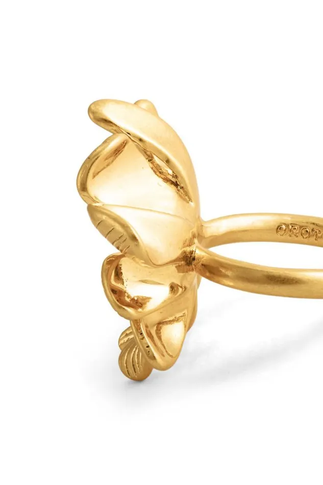 Oroton Rings Peony Ring Worn Gold 8211 Jewellery