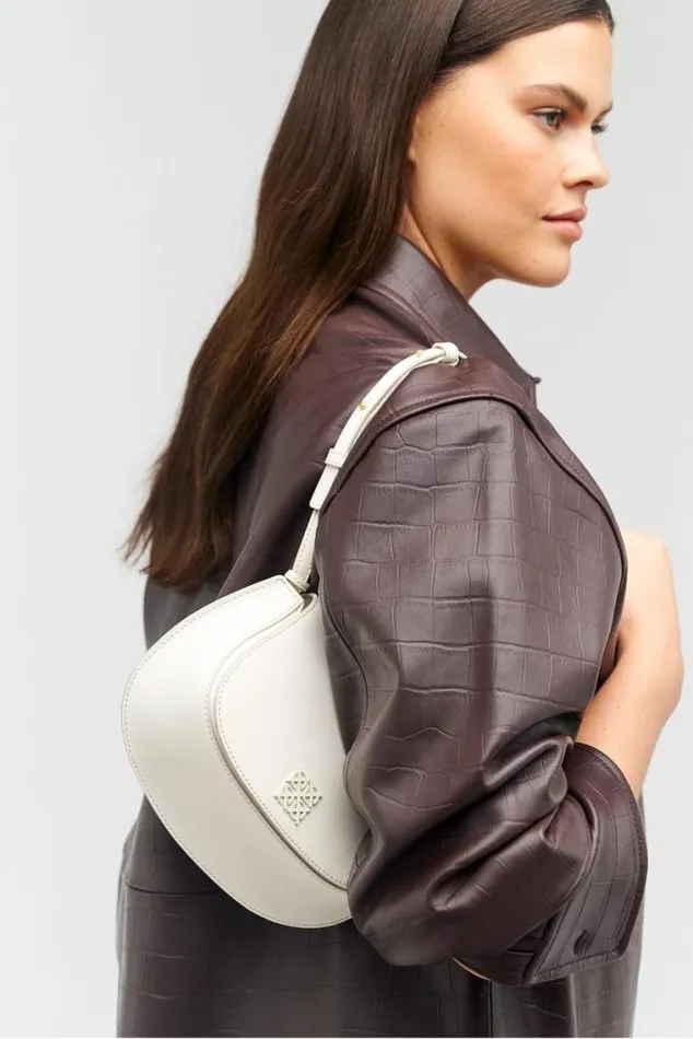 Oroton Shoulder Della Saddle Shoulder Bag Clotted Cream 8211 Women