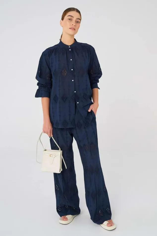 Oroton Tops Diamond Lace Tunic North Sea 8211 Women