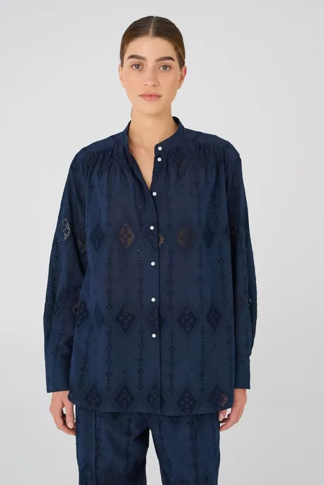 Oroton Tops Diamond Lace Tunic North Sea 8211 Women