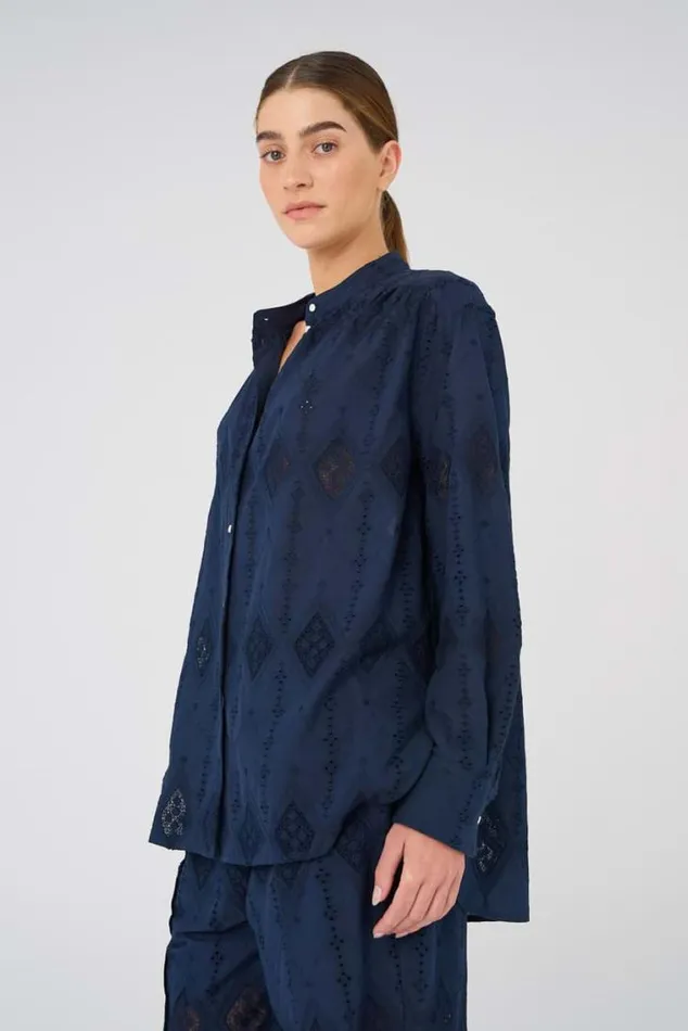 Oroton Tops Diamond Lace Tunic North Sea 8211 Women