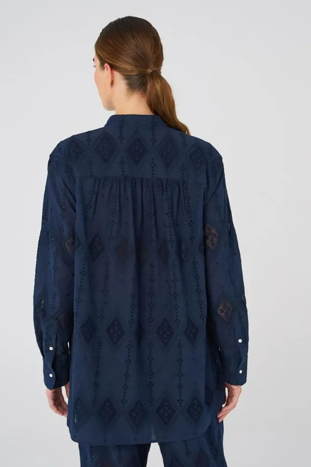 Oroton Tops Diamond Lace Tunic North Sea 8211 Women