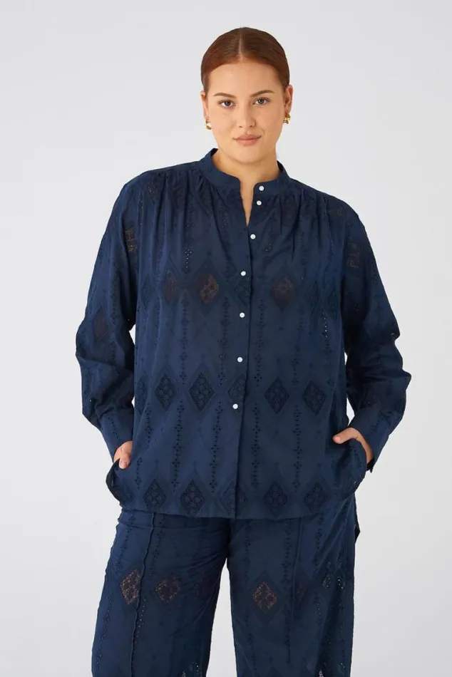 Oroton Tops Diamond Lace Tunic North Sea 8211 Women